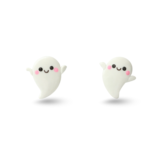Adorable Halloween Ghost Polymer Clay Hypoallergenic Stud Earrings