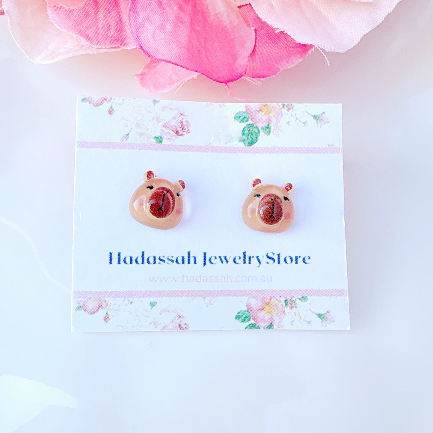 Adorable Capybara Hypoallergenic Stud Earrings