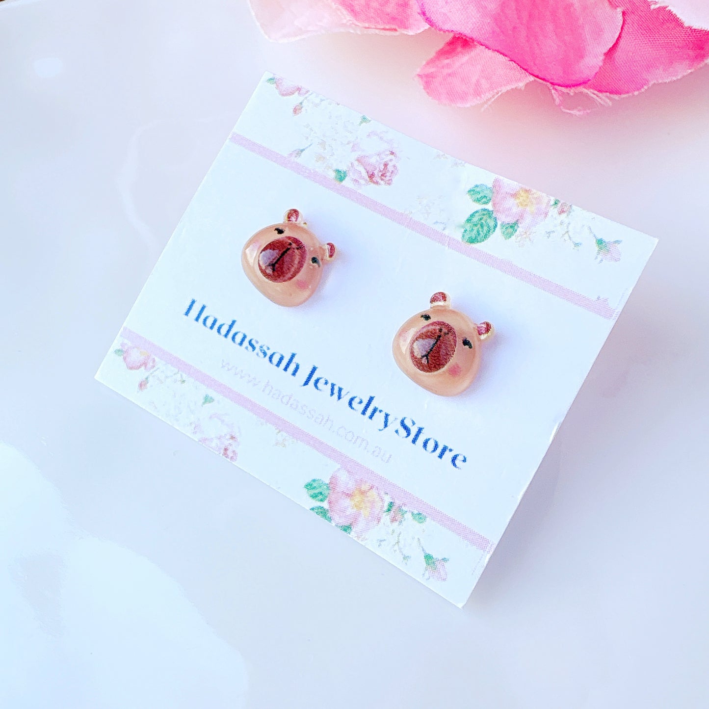 Adorable Capybara Hypoallergenic Stud Earrings