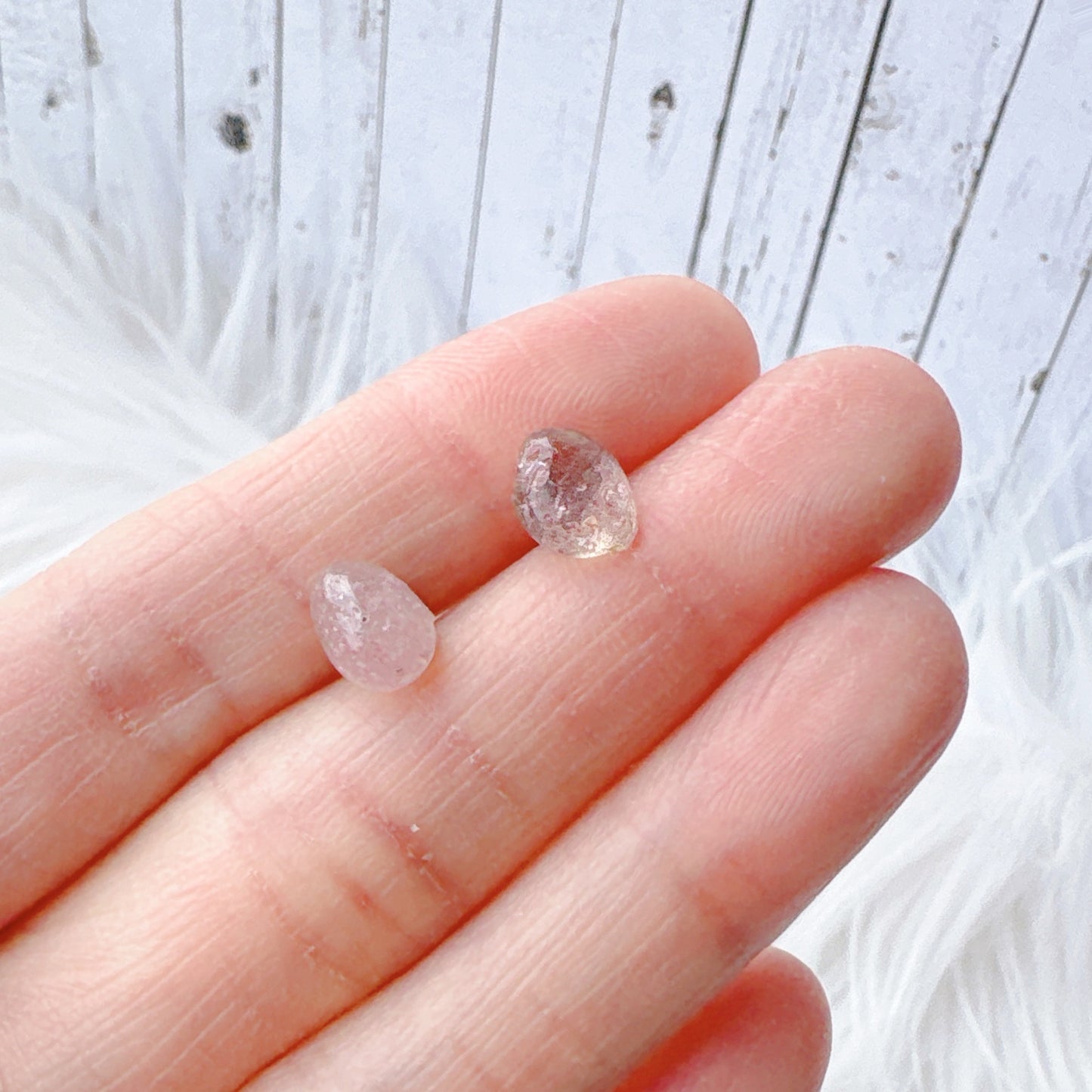 Small Strawberry Quartz Tumbled Natural Stone Earrings