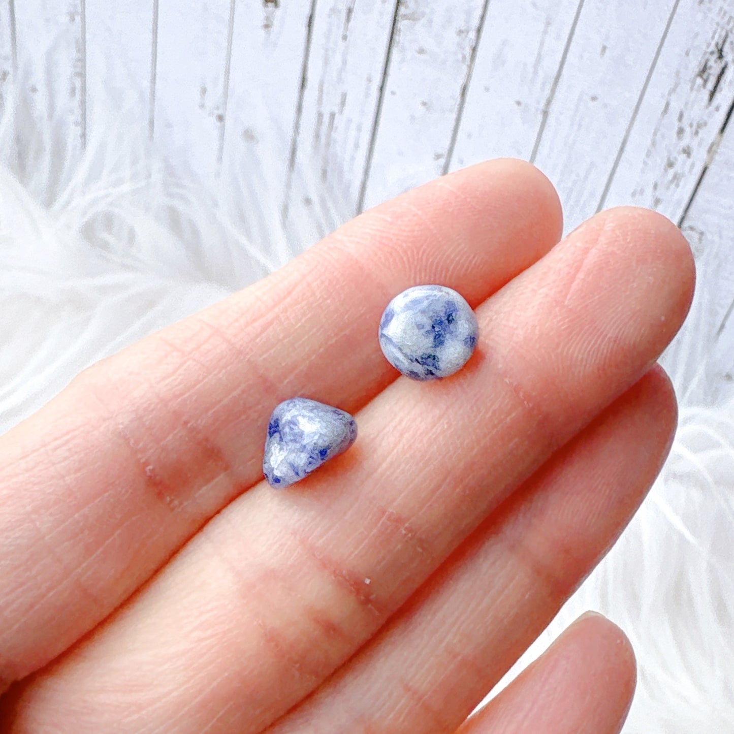Small Lapis Lazuli Tumbled Natural Stone Earrings