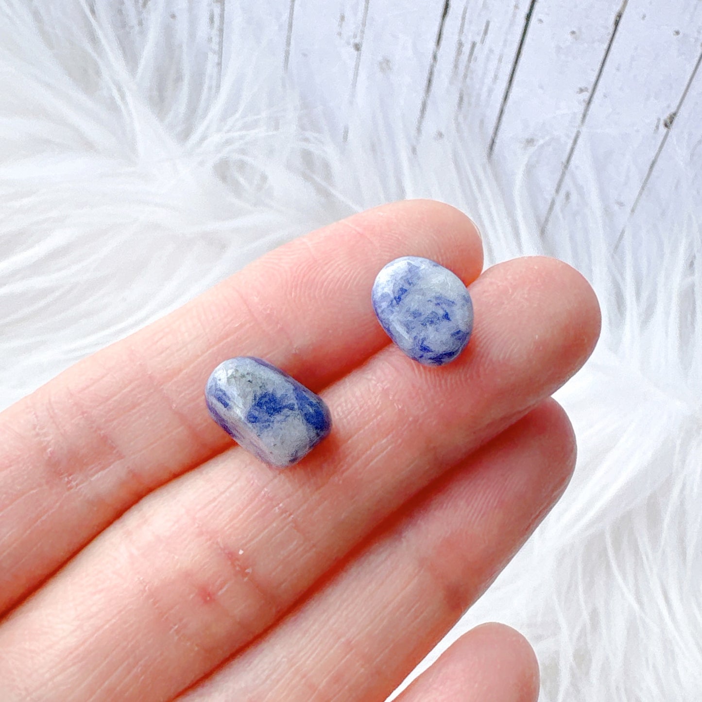 Medium Lapis Lazuli Tumbled Natural Stone Earrings