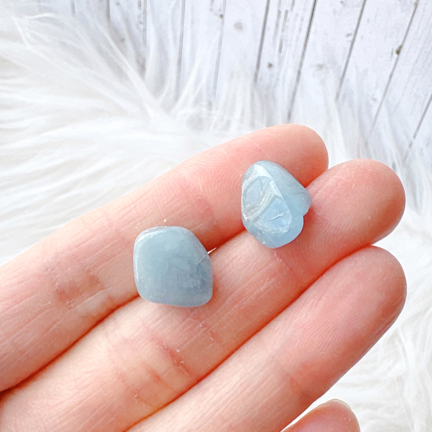 Large Aquamarine Raw Quartz Natural Stone Earrings