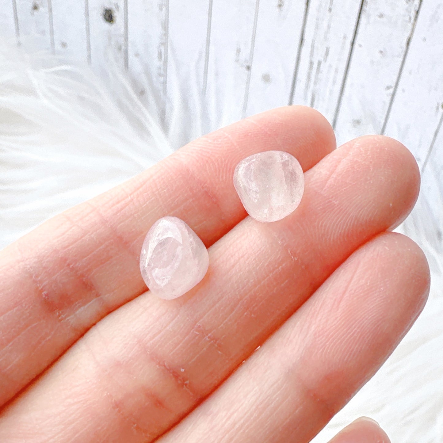 Large Rose Quartz Tumbled Natural Stone Earrings