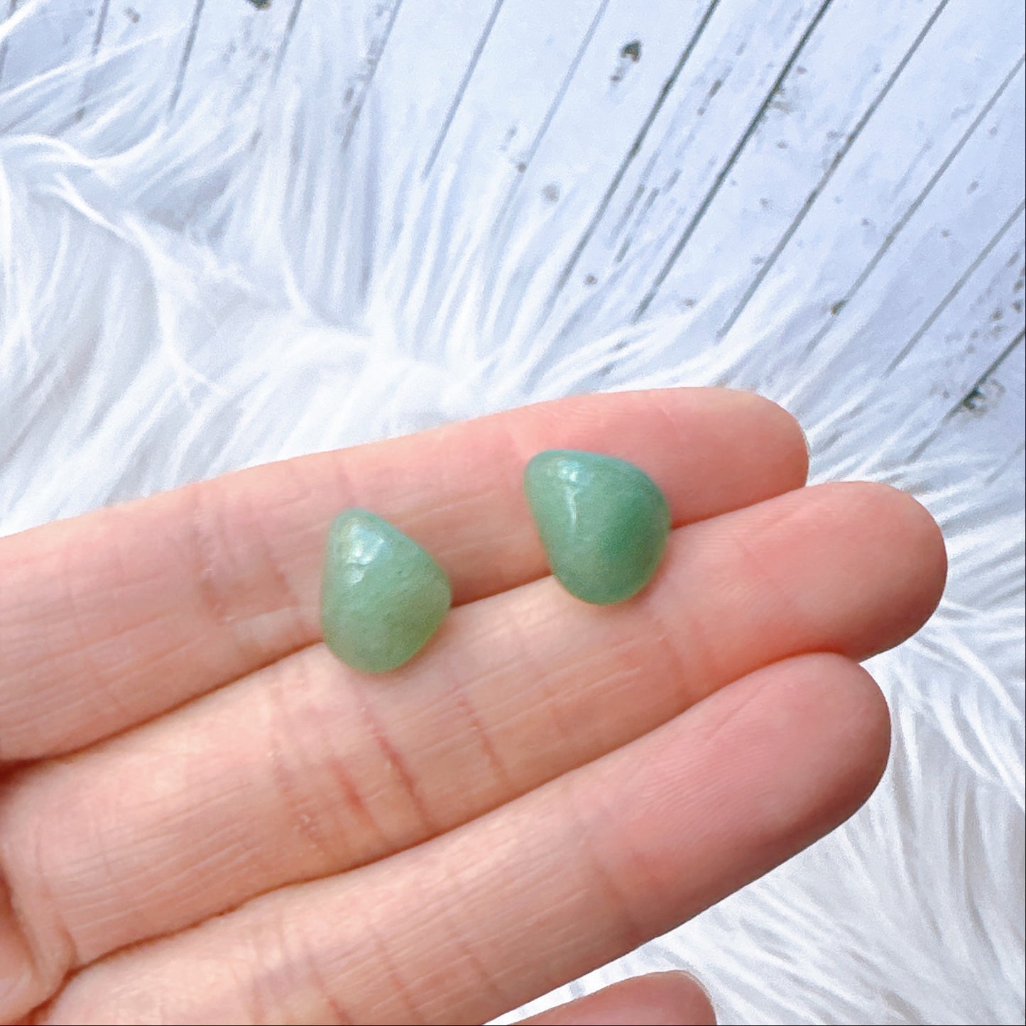 Meduium Aventurine Tumbled Natural Stone Earrings