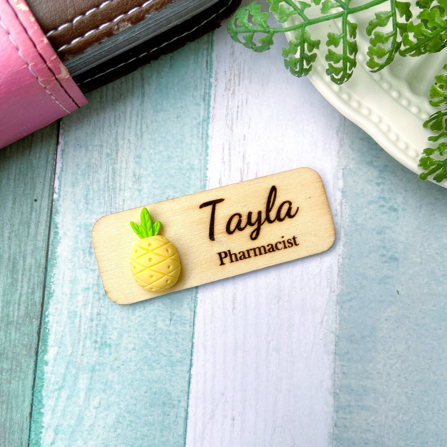 3D Avocado Fruit Personalized Name Tag
