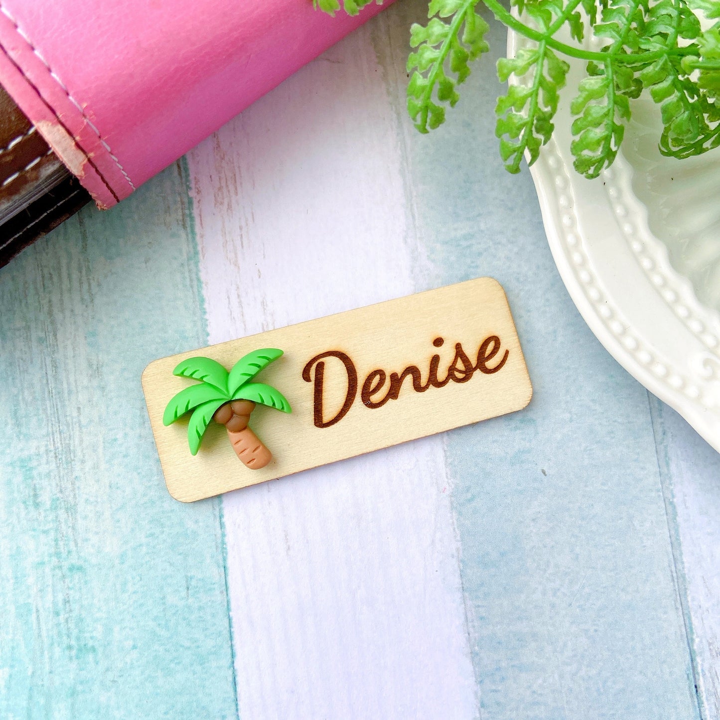 3D Coconut Drink Summer Theme Personalised Name Tag