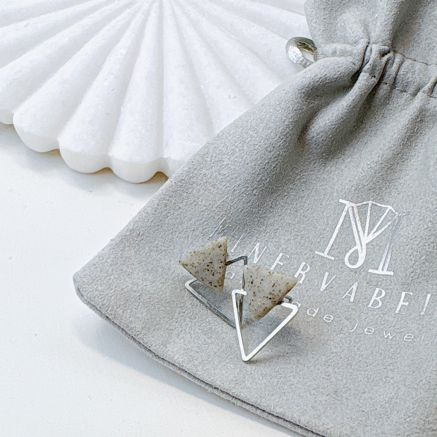 Anique Gold & Gold Triangle Dual-Layer Stud Earrings – Geometric Minimalist Collection