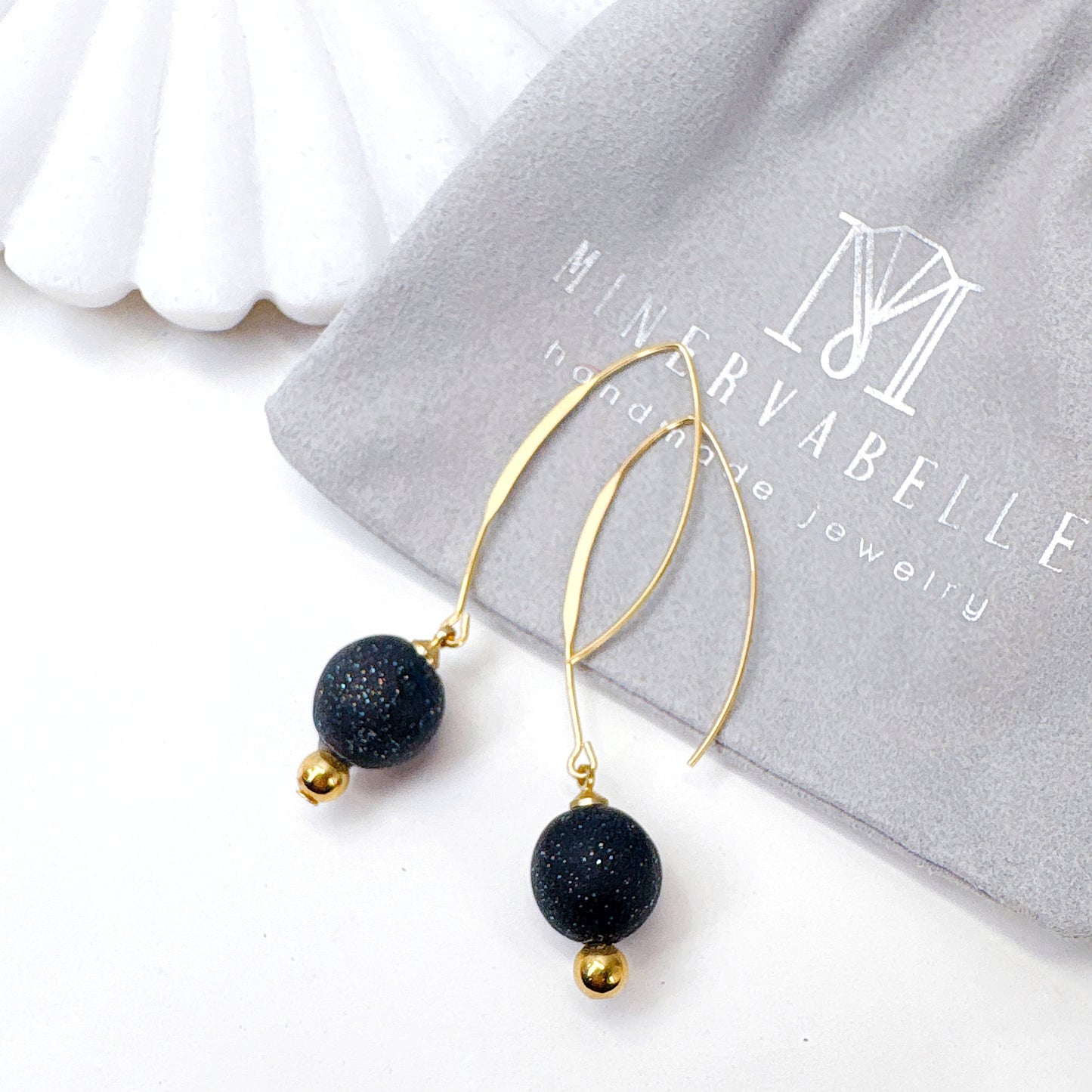 Minimalist Soft Pink Polymer Clay Bead Drop Earrings – Gold Hook Design