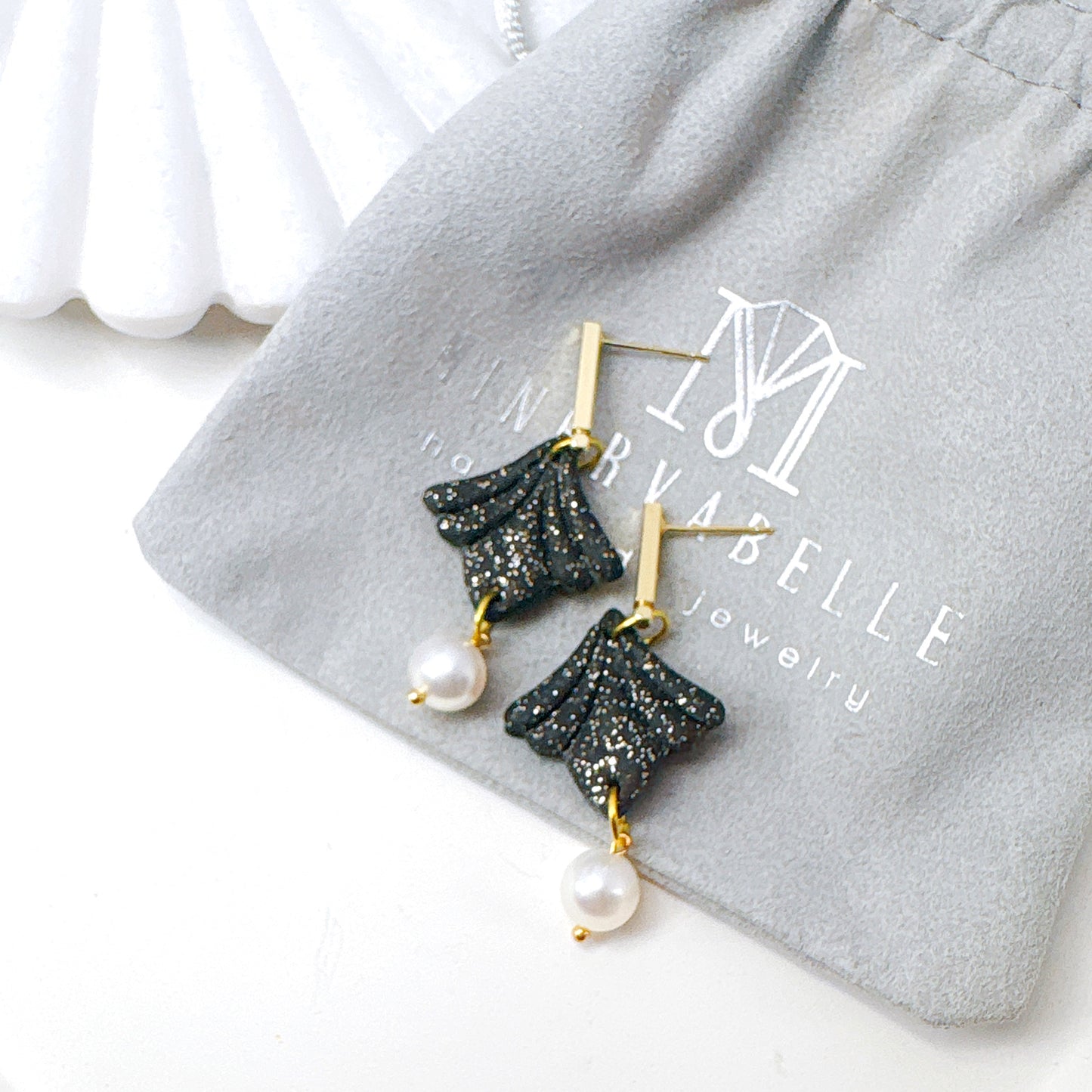 Coral Pink Ginkgo Petal Earrings with Freshwater Pearl – Elegant Collection