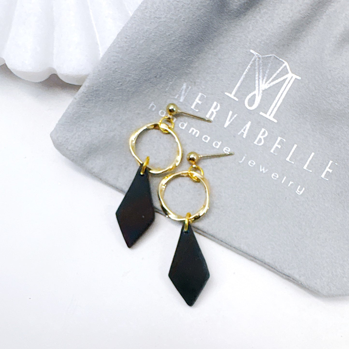 Terracotta Diamond Drop Polymer Clay Earrings – Modern Elegance Collection