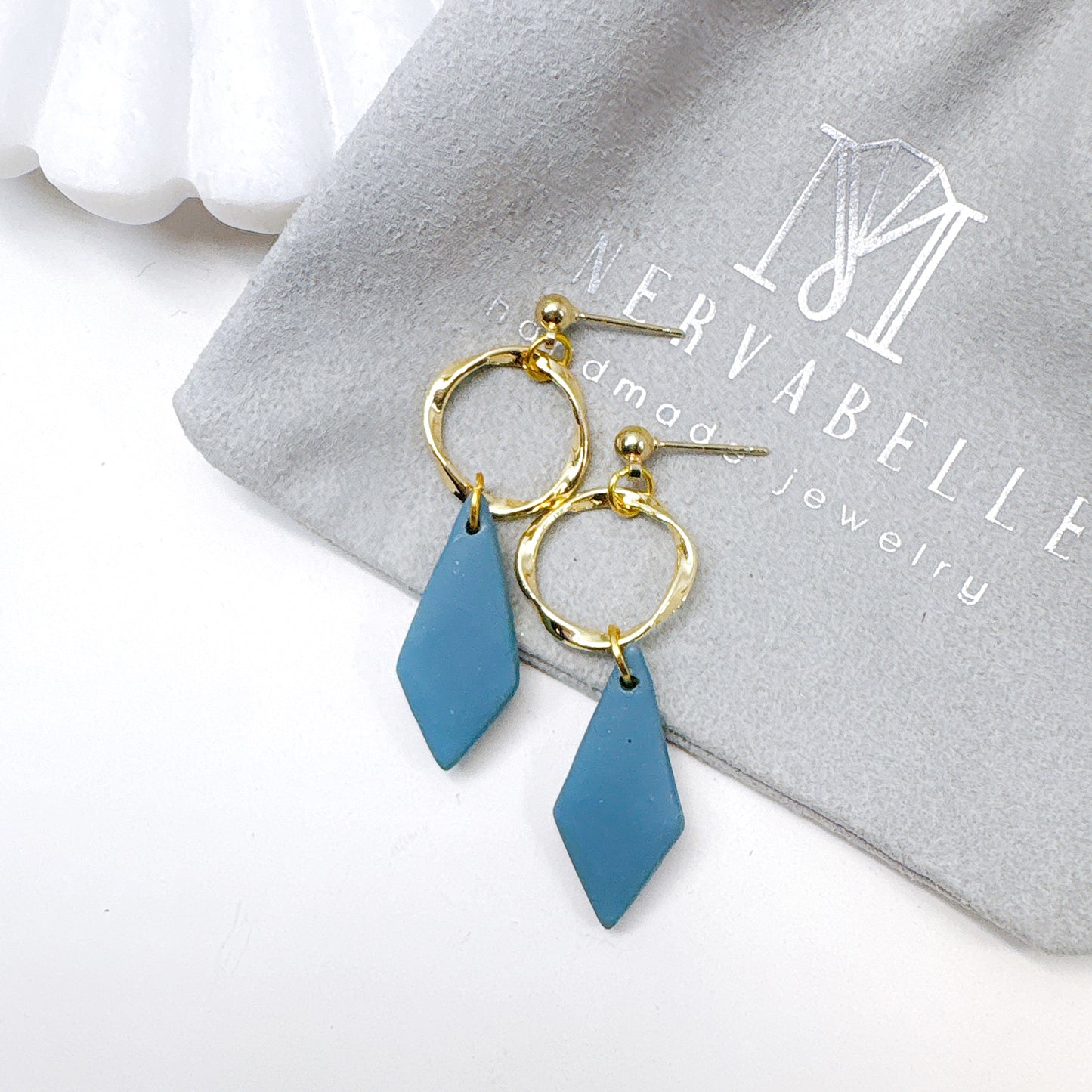 Terracotta Diamond Drop Polymer Clay Earrings – Modern Elegance Collection