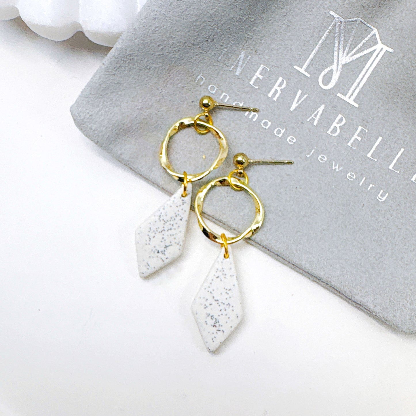 Terracotta Diamond Drop Polymer Clay Earrings – Modern Elegance Collection