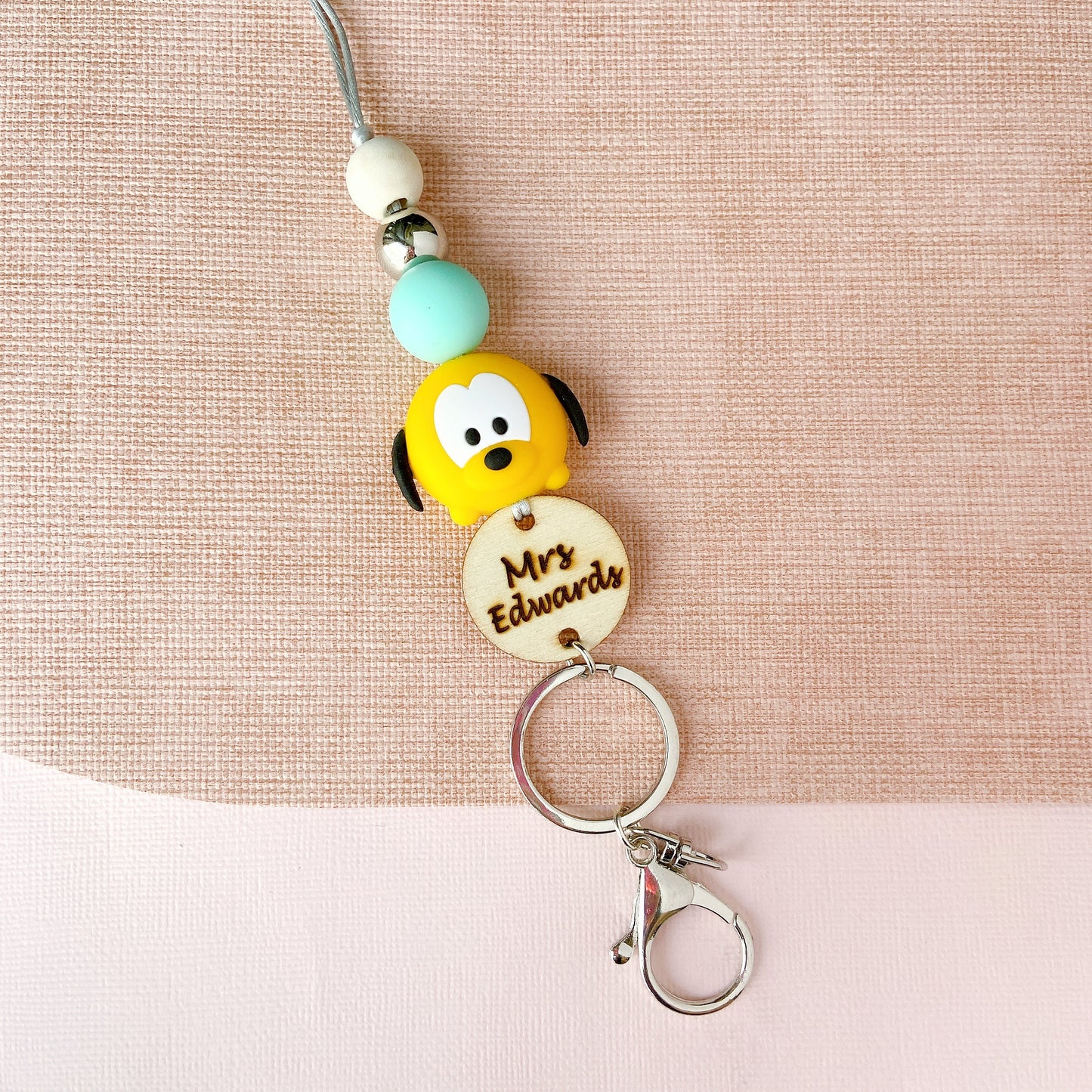 Pooh and Freinds Personalized Name Teacher ID Key Lanyard