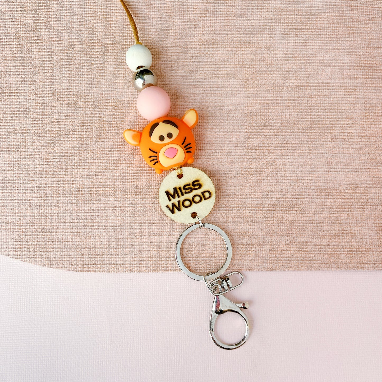 Pooh and Freinds Personalized Name Teacher ID Key Lanyard