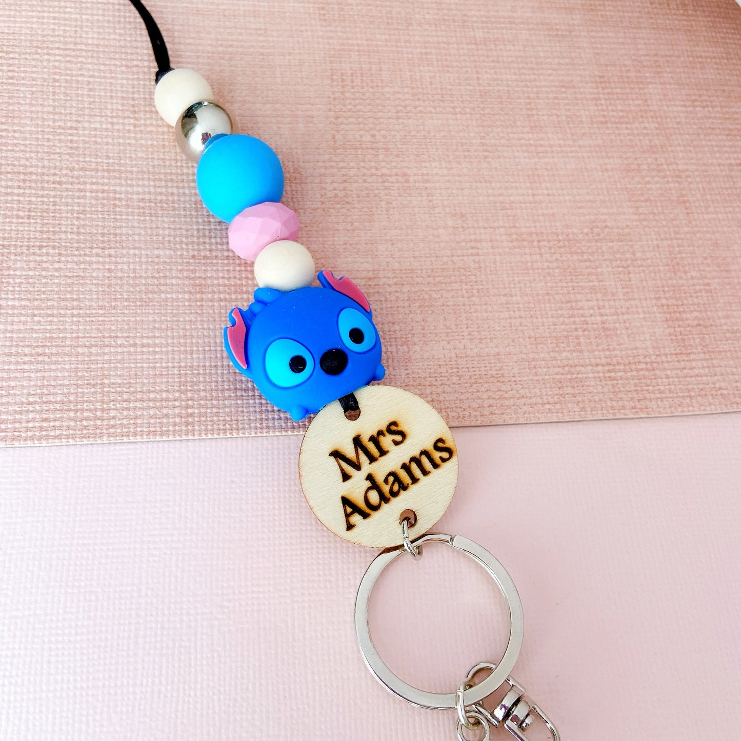 Elmo and Cookie Monster Personalized Name Teacher ID Key Lanyard