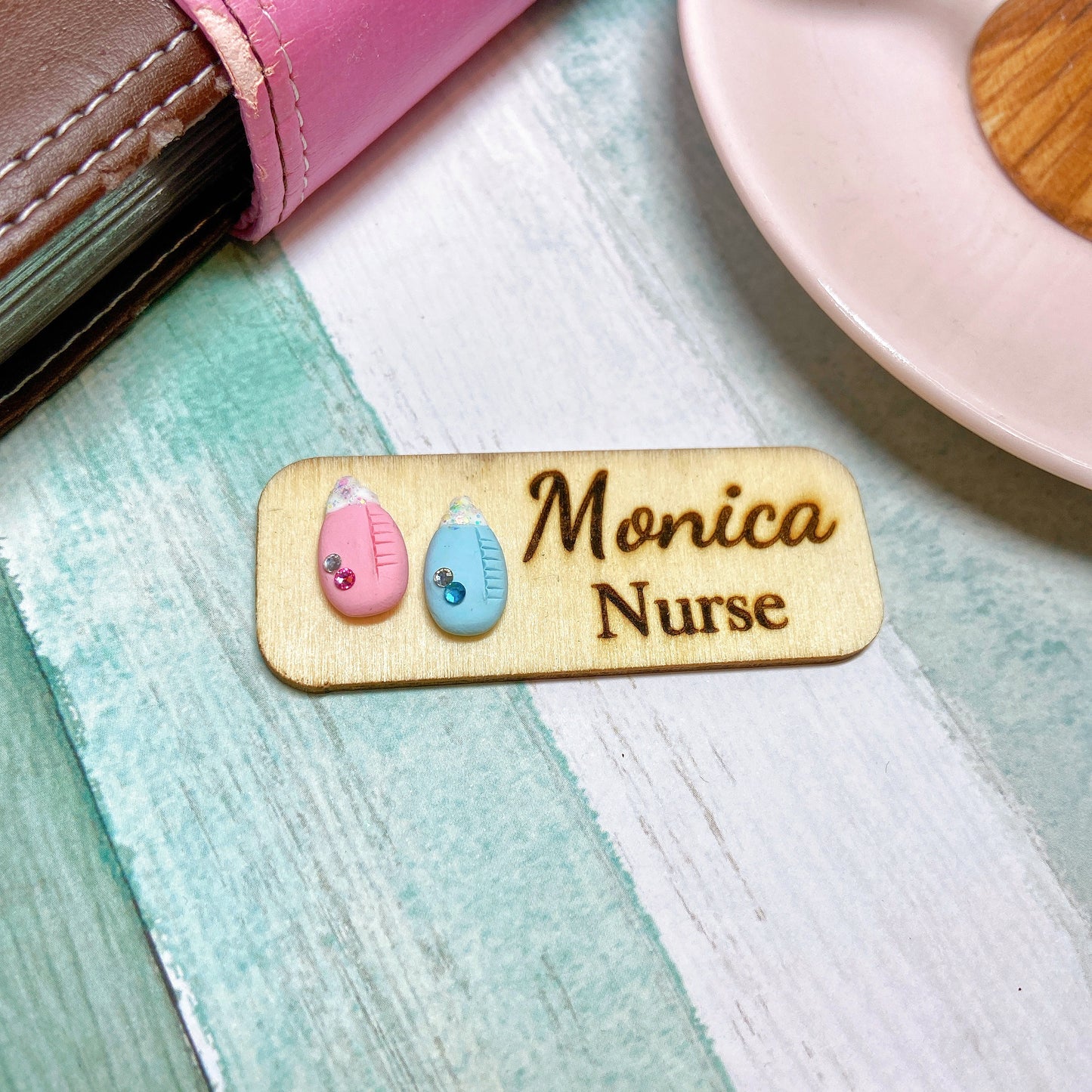 Handmade 3D Red Pill Obstetrics Midwife Personalised Name Tag