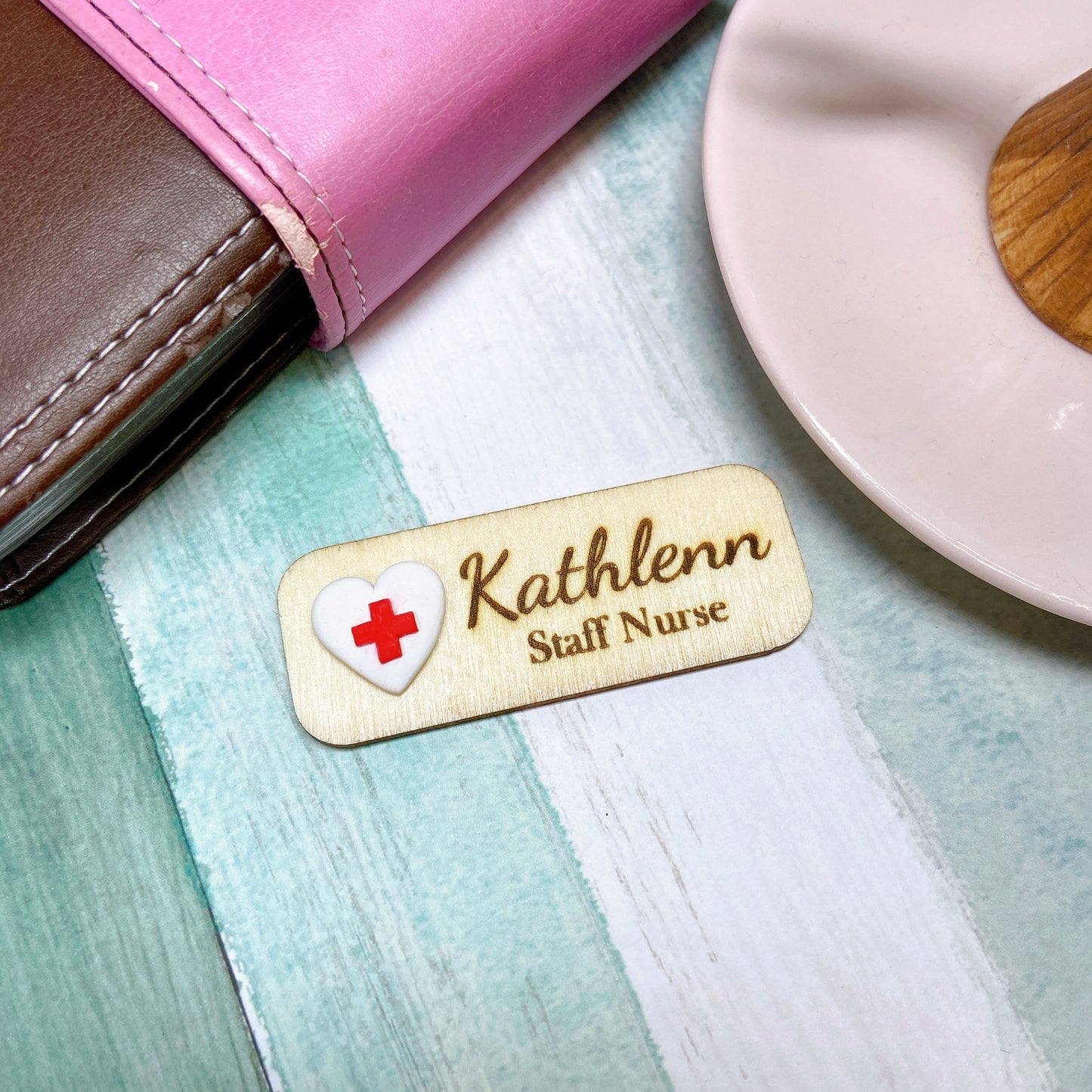 Handmade 3D Red Pill Obstetrics Midwife Personalised Name Tag