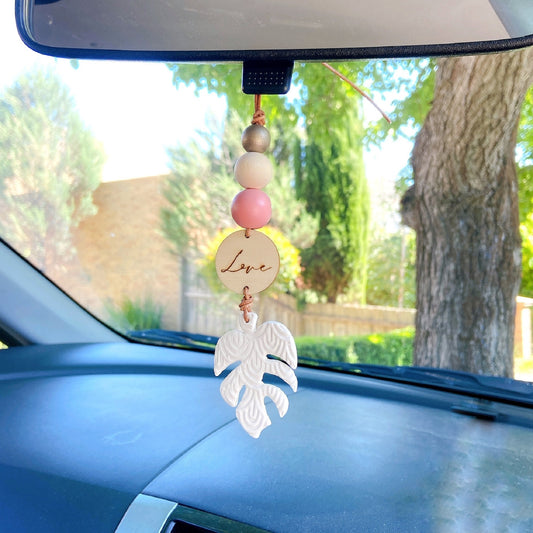 Handcraft Clay Leaf Charm with Polymer Clay Beaded and Scripture Tag