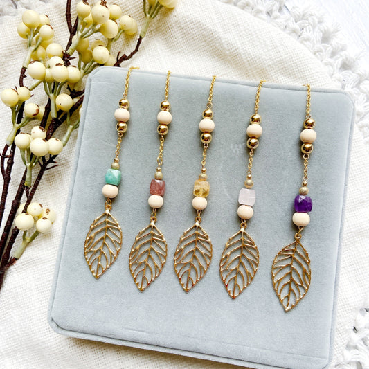 Natural Stone Bible Message with Gold Leaf Essential Oil Car Hanging Charm