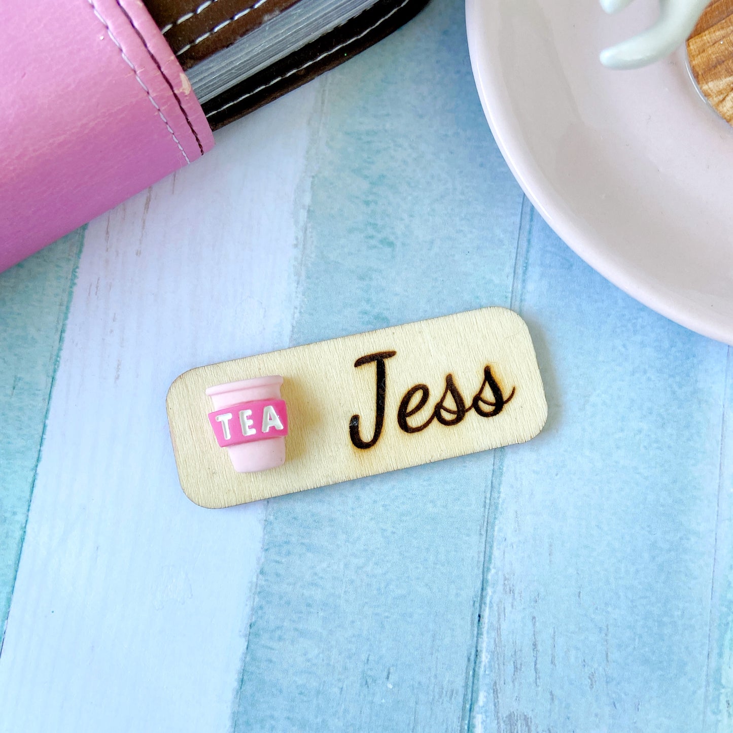 3D Coffe Bean Cafe Theme Personalised Name Tag