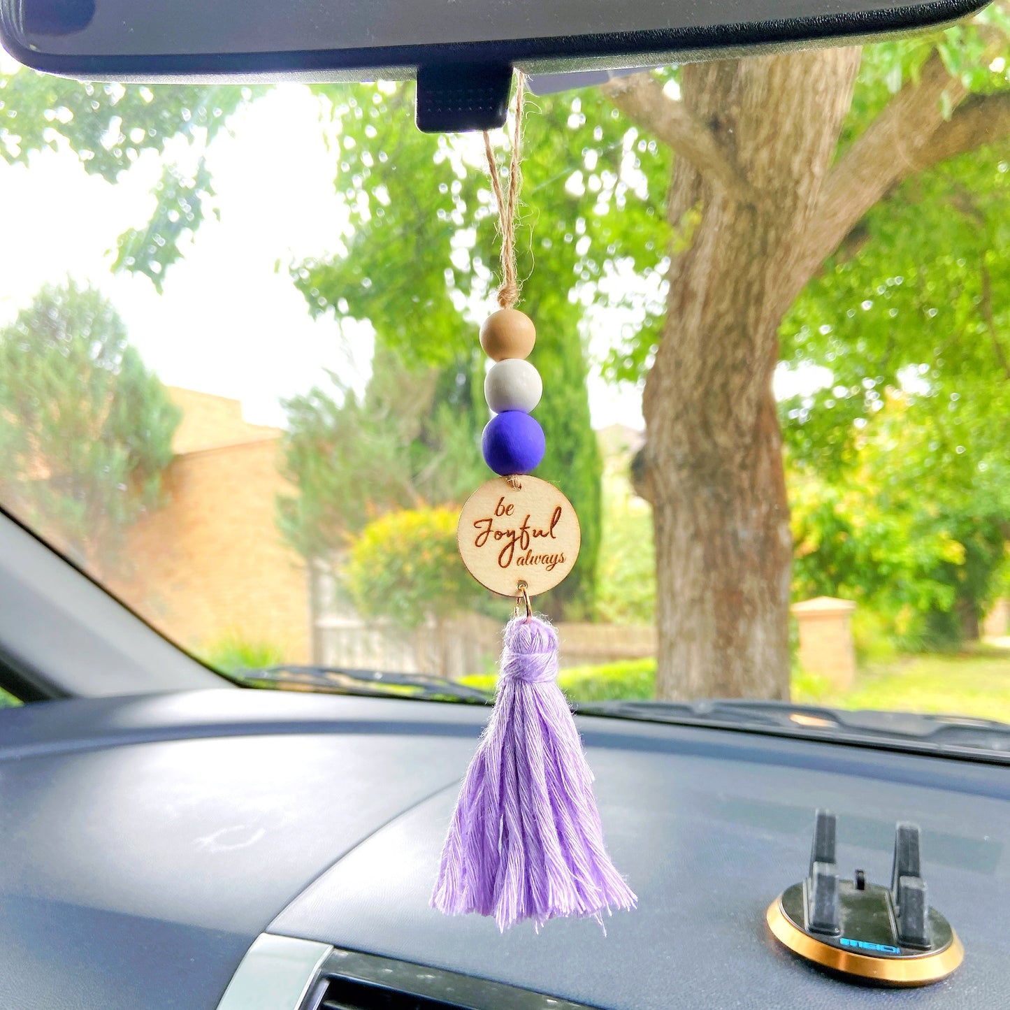 Orchid Bible Verse Yarn Tassel Essential Oil Car Diffuser Hanging Charm