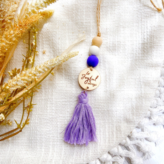 Orchid Bible Verse Yarn Tassel Essential Oil Car Diffuser Hanging Charm
