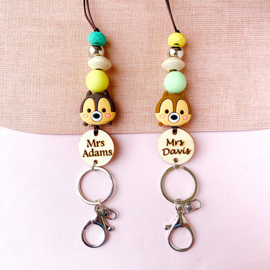 Chip 'n Dale Teacher ID Key Lanyard