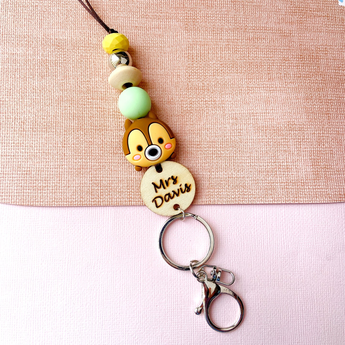 Chip 'n Dale Teacher ID Key Lanyard