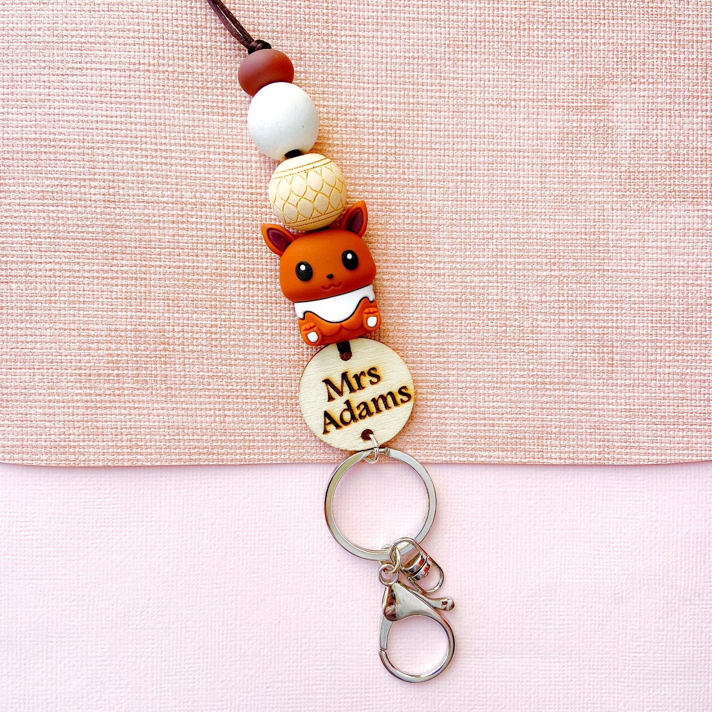 Pokemon Pikachu Inspired  Personalized Name Teacher ID Key Lanyard