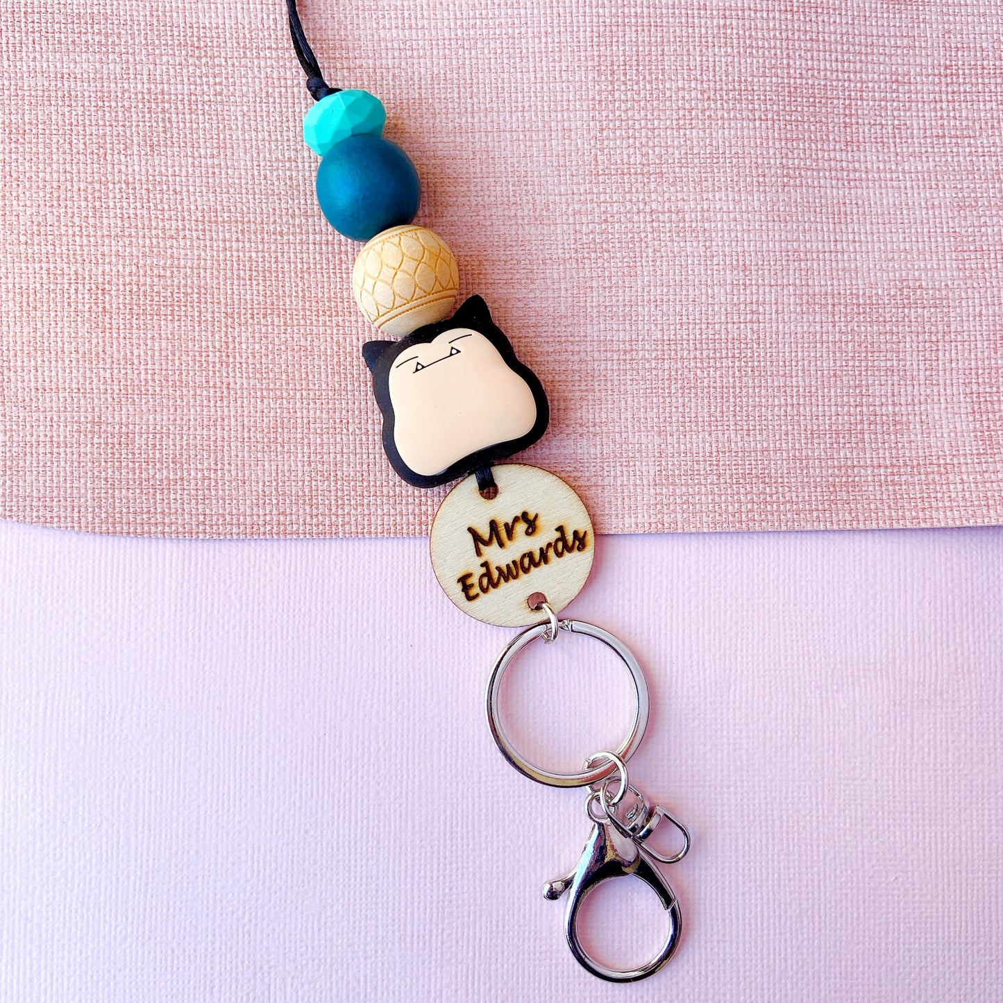 Pokemon Pikachu Inspired  Personalized Name Teacher ID Key Lanyard