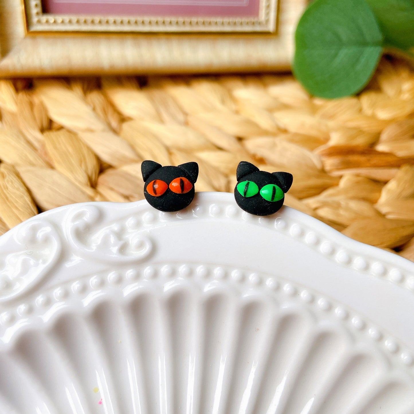 Bunny and Carrot Polymer Clay Hypoallergenic Stud Earrings