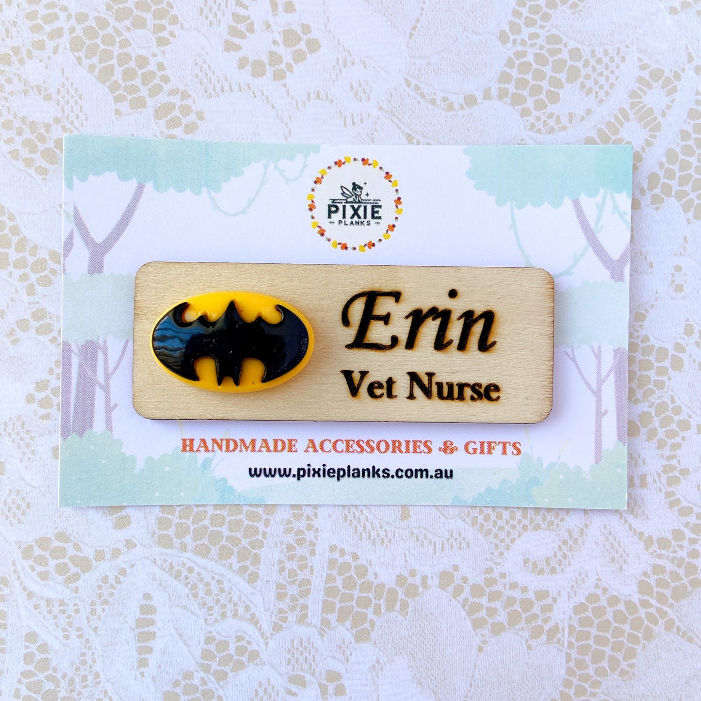 3D Batman Head Super Hero Personalised Name Tag