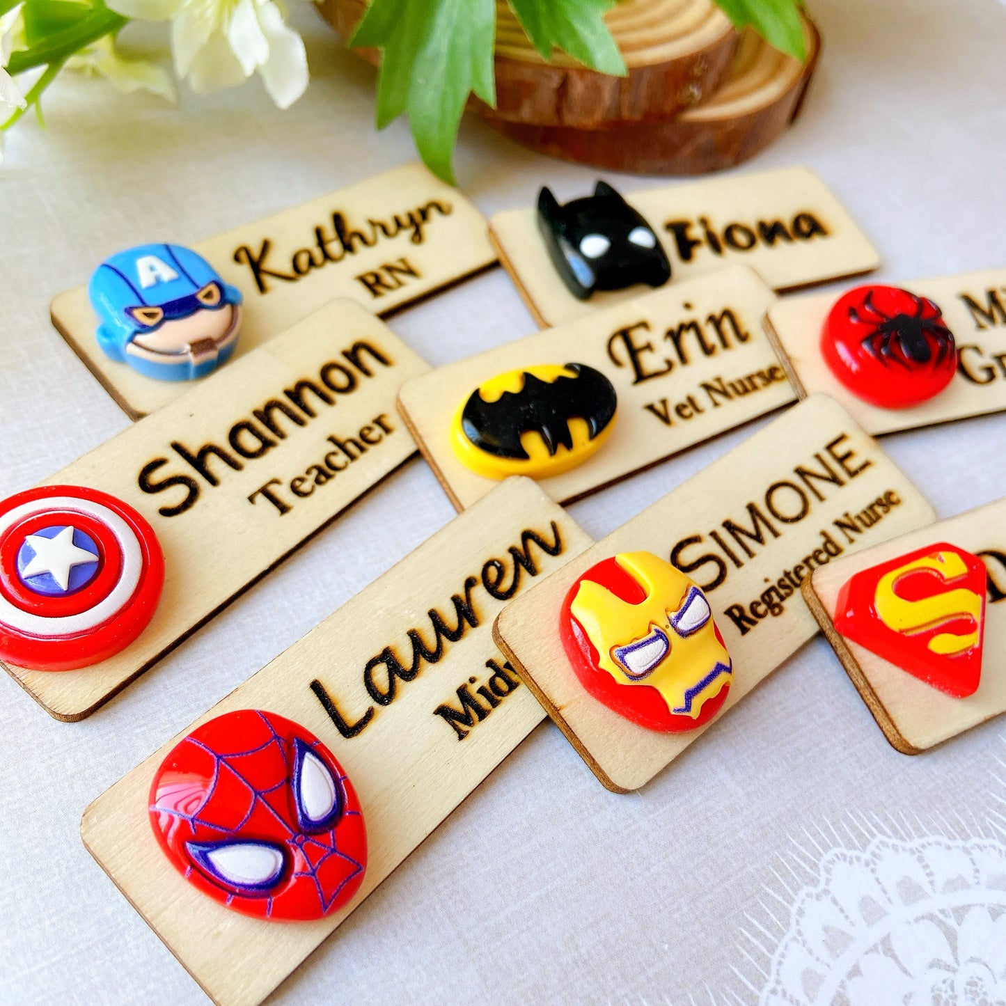 3D Batman Head Super Hero Personalised Name Tag