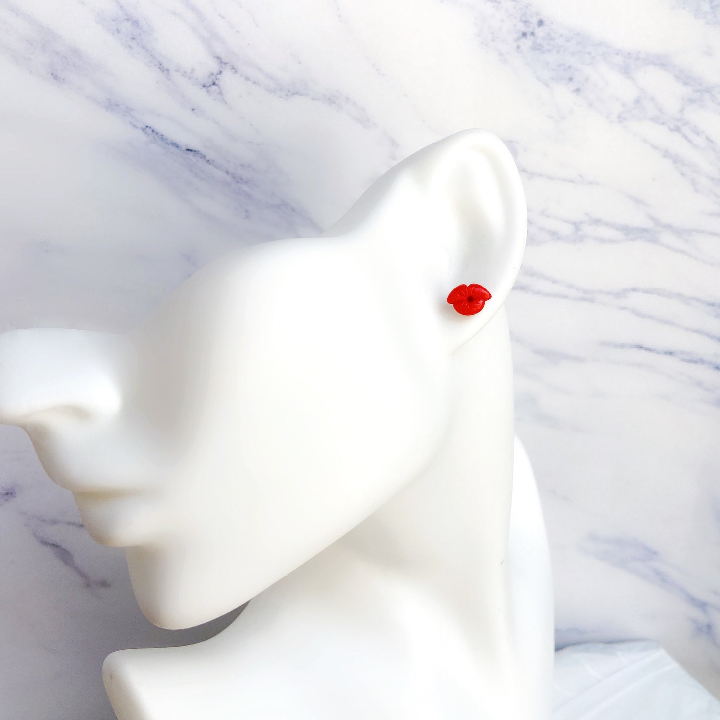 Sexy Red Lip Polymer Clay Hypoallergenic Stud Earrings