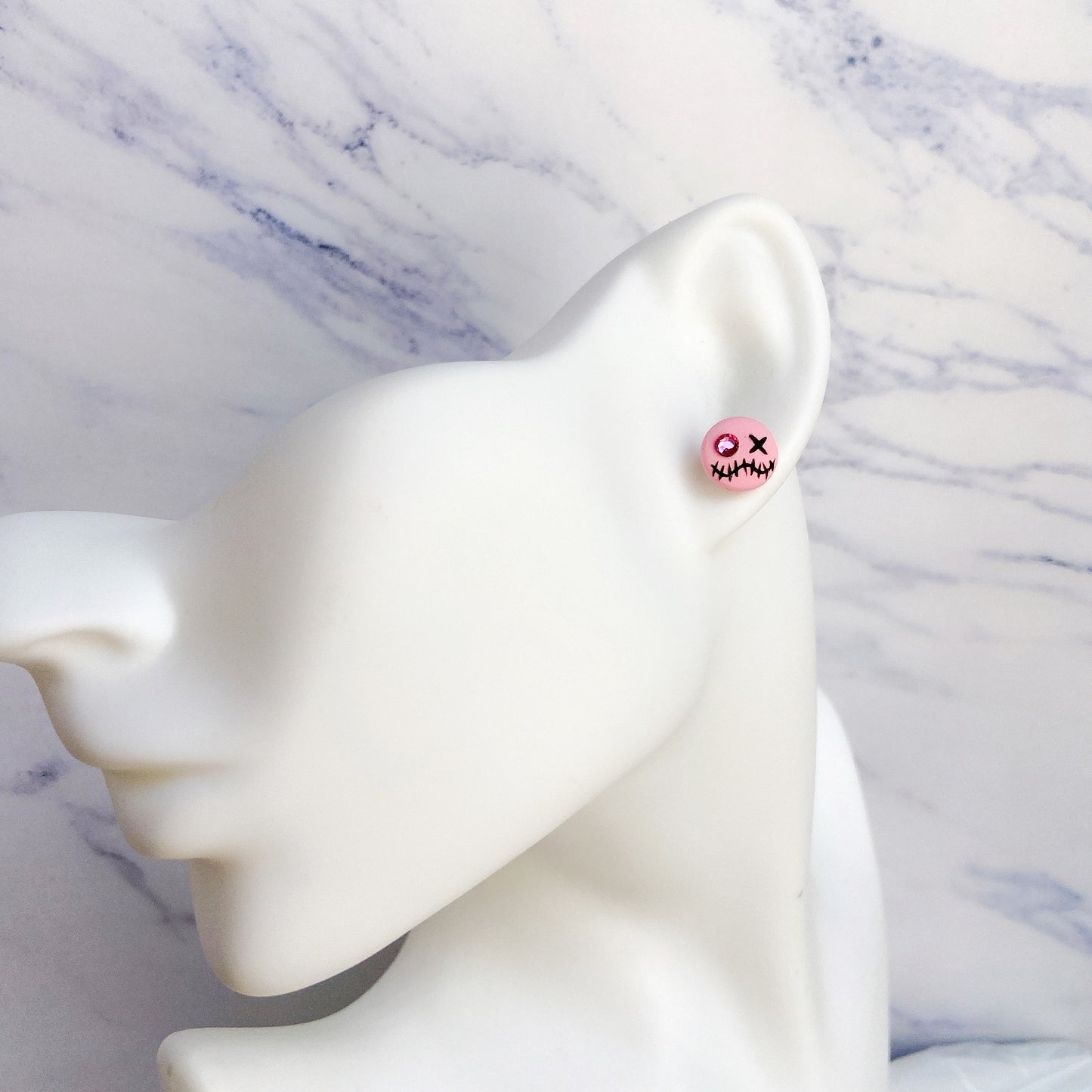 Halloween Rag Doll Polymer Clay Hypoallergenic Stud Earrings