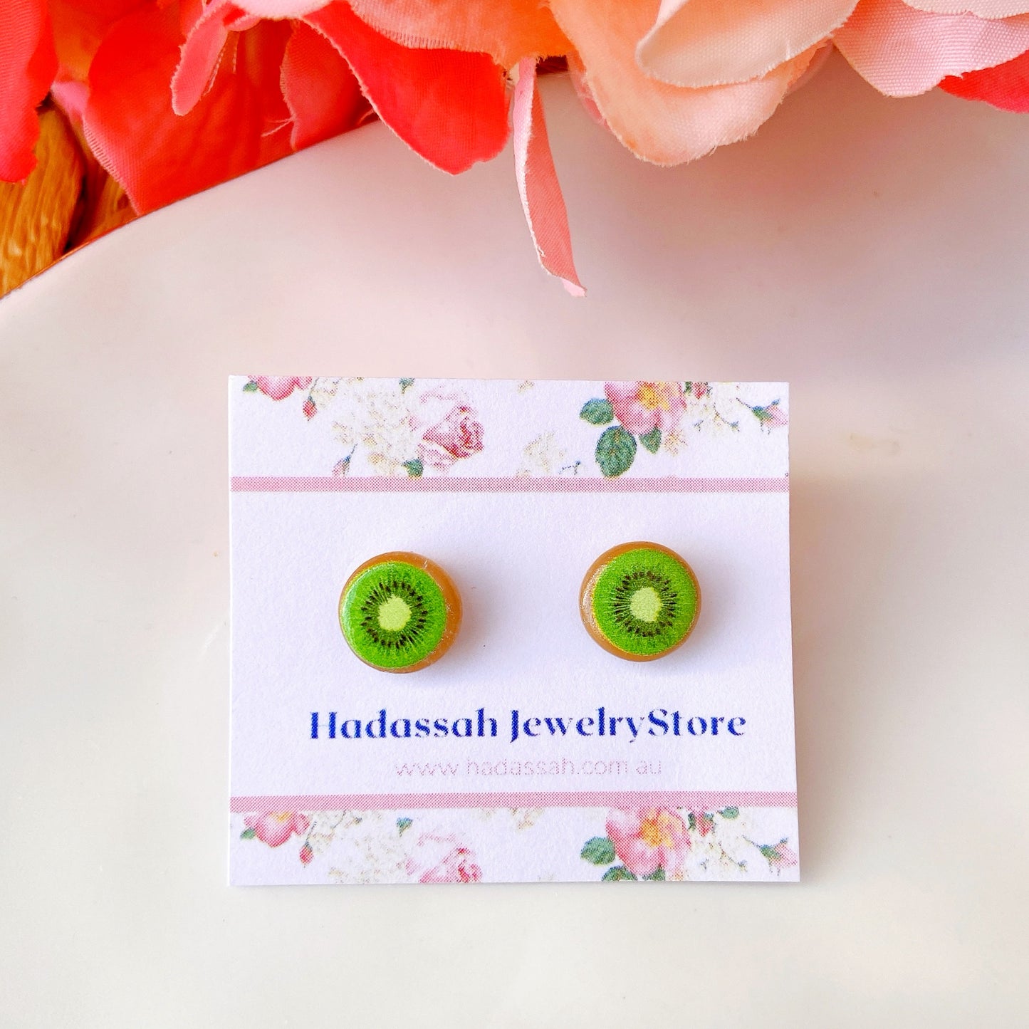 Avocado Crystal Clear Fruit Earrings