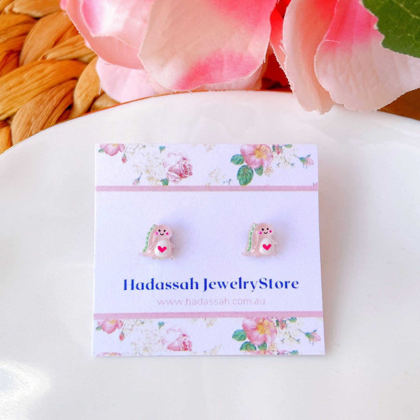 Yellow Tiny Dinosaur Hypoallergenic Stud Earrings