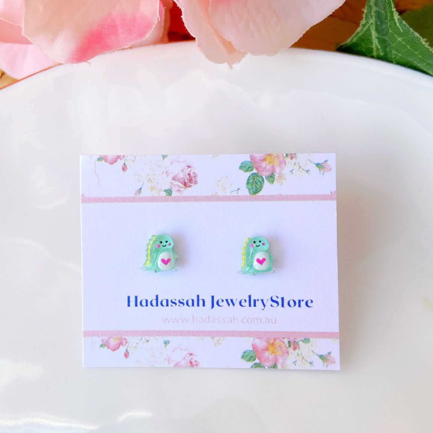 Yellow Tiny Dinosaur Hypoallergenic Stud Earrings