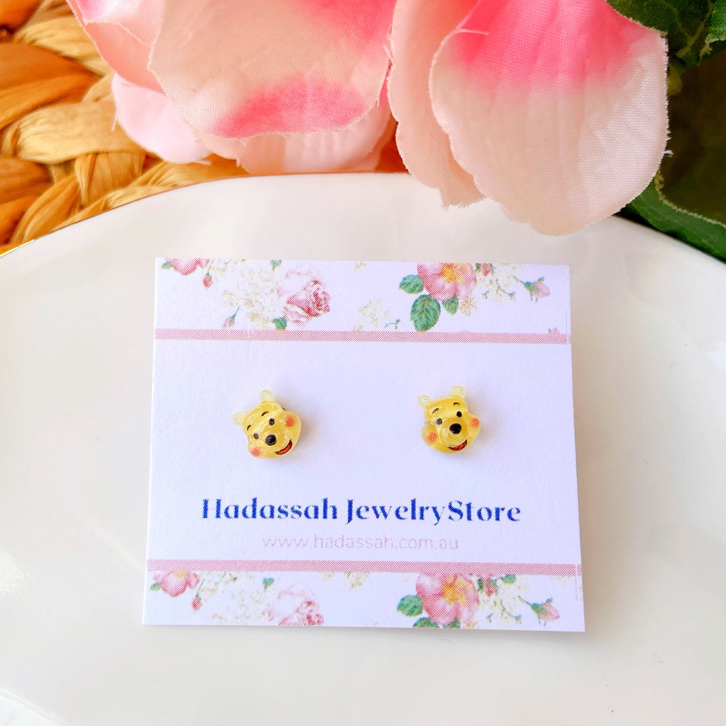 Tiny Lotso Bear Hypoallergenic Stud Earrings