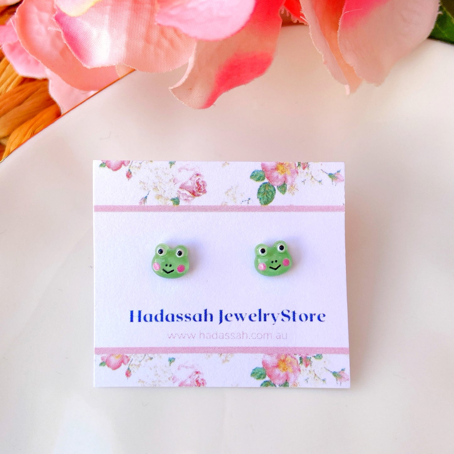 Tiny Bunny Rabbit Crystal Jelly Hypoallergenic Stud Earrings