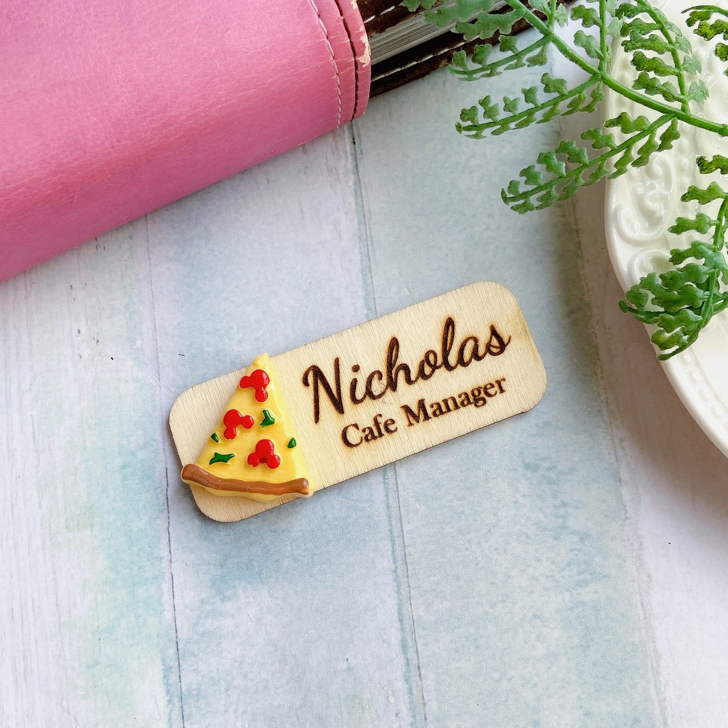 3D Cherry Cake Roll Personalized Name Tag