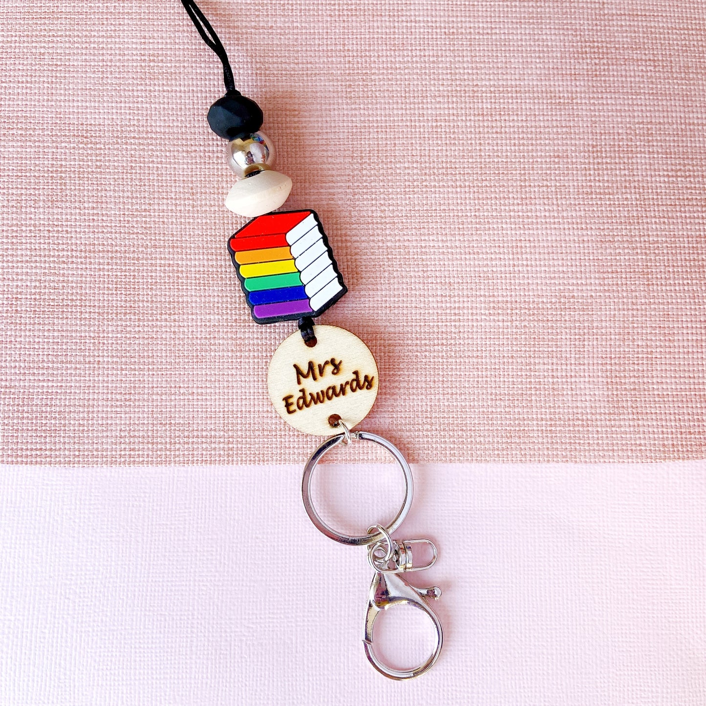 Teacher and Books Personalized Teacher Lanyard