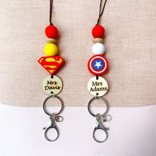 Suprehero Inspired Personalized ID Key Lanyard