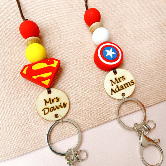 Suprehero Inspired Personalized ID Key Lanyard