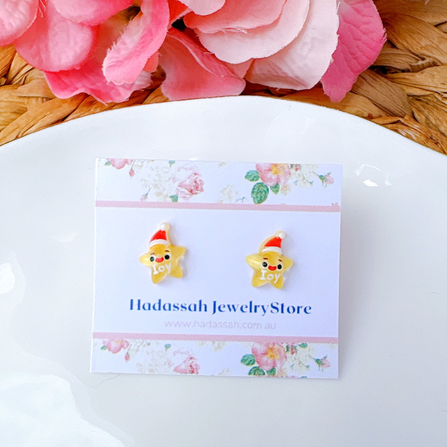 Snowman Christmas Joy Surgical Steel Hypoallergenic Stud Earrings