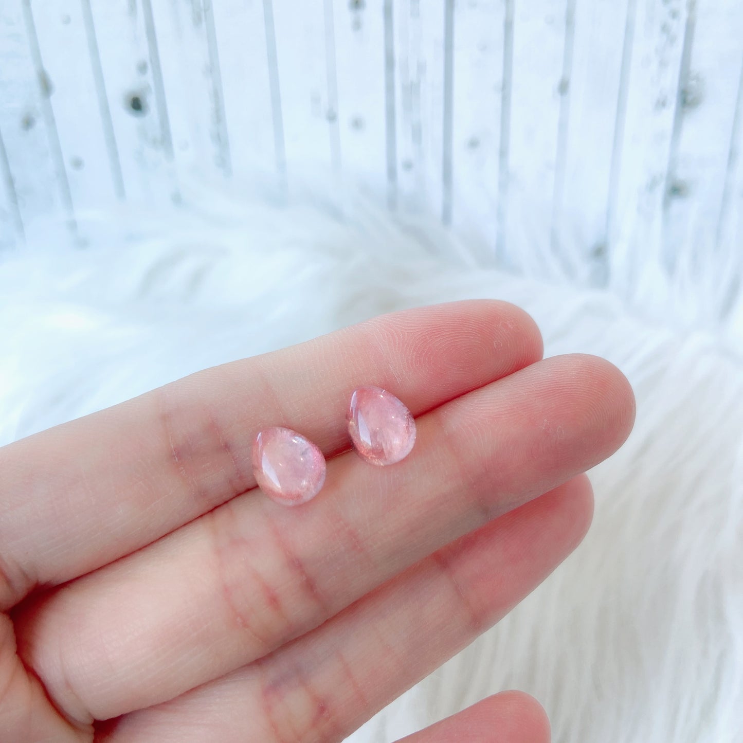 Strawberry Quartz 8 x 10mm Teardrop Natural Stone Earrings