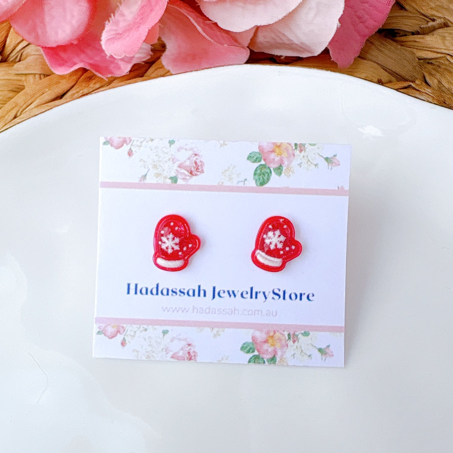 Snowman Christmas Joy Surgical Steel Hypoallergenic Stud Earrings