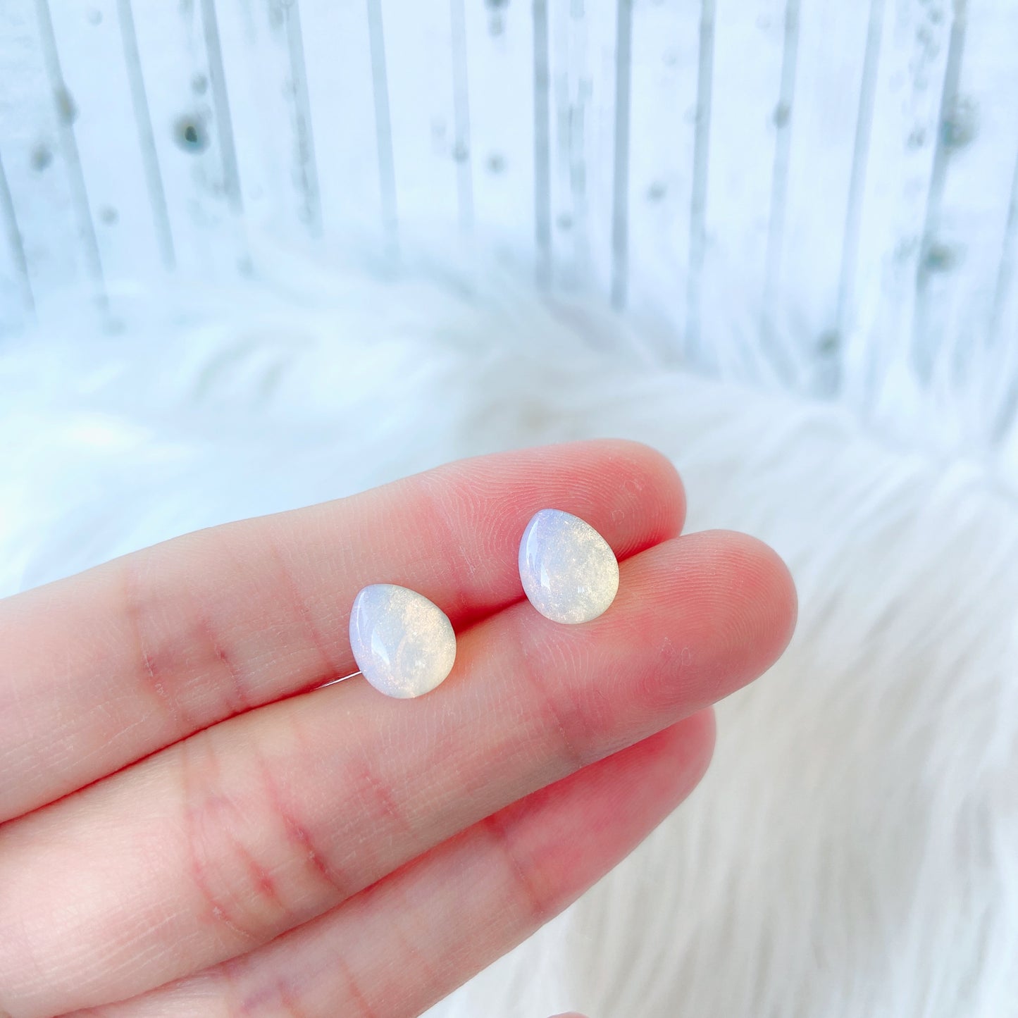 Opalite 8 x 10mm Teardrop Natural Stone Earrings