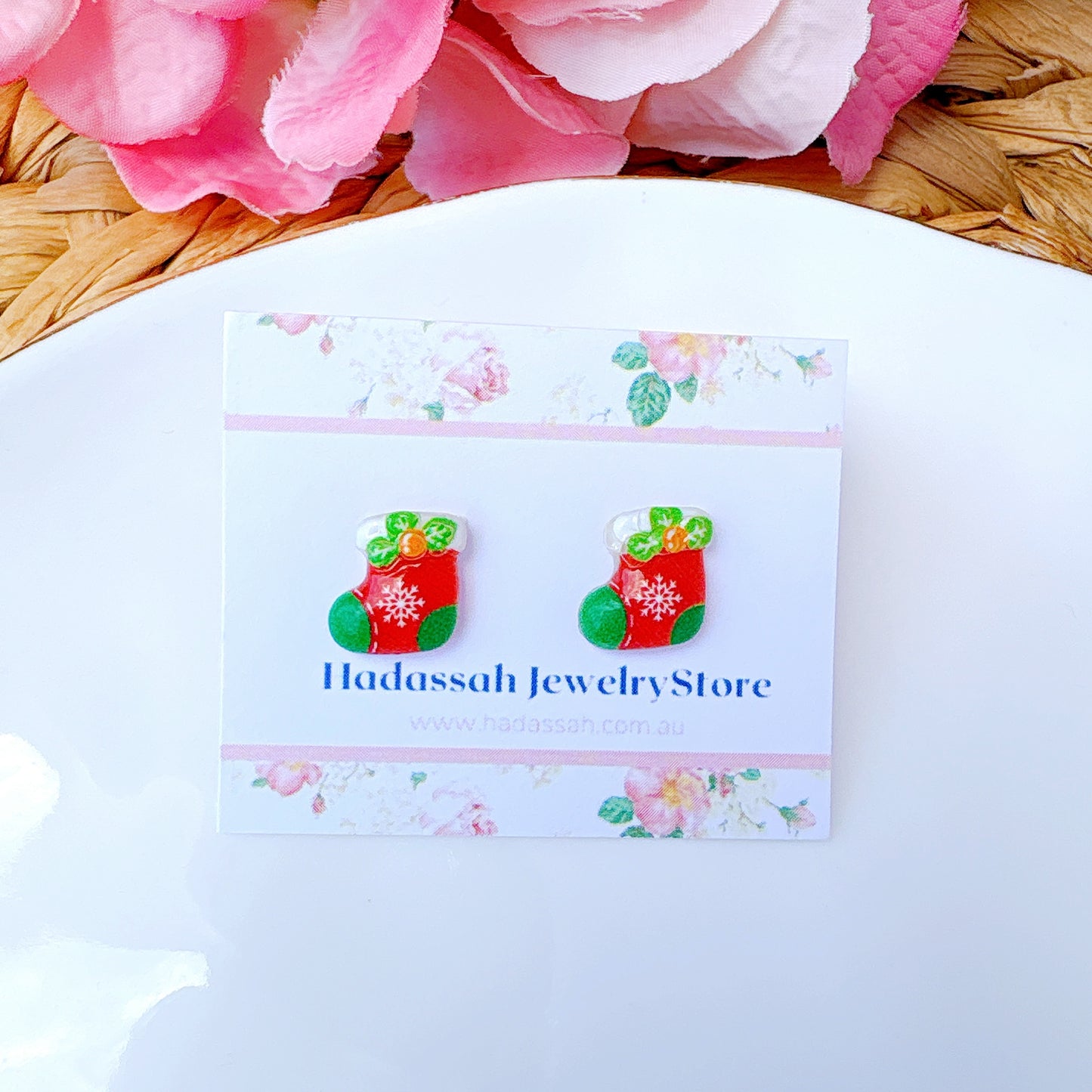 Snowman Christmas Joy Surgical Steel Hypoallergenic Stud Earrings